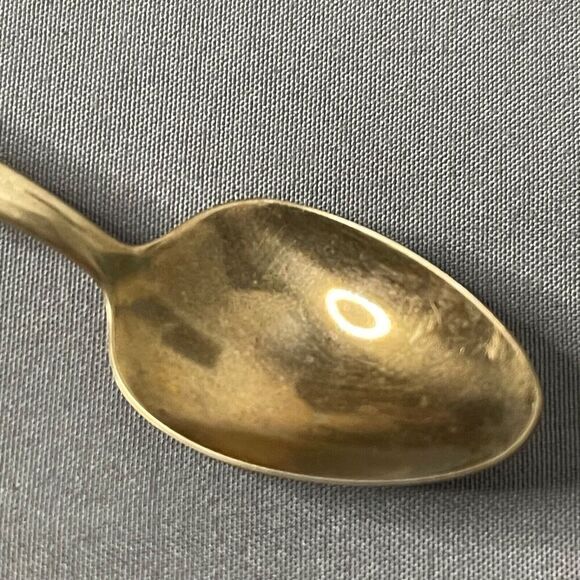 Thailand Gold Color Wood Collectors Souvenir Sugar Spoon Hindu God 4 3/4" - Picture 8 of 9